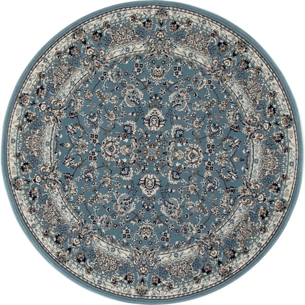 Standalone 5 ft. Kensington Collection Timeless Woven Round Area Rug, Medium Blue ST2590040 - main